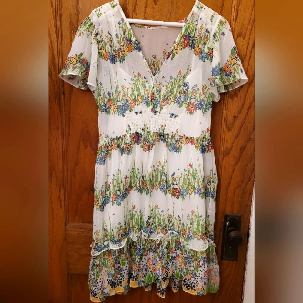 Modcloth Sunshine And Whimsy Garden Fit And Flare Dress